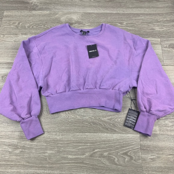 Forever 21 Tops - Tie Dye 80s style lavender croptop sweater